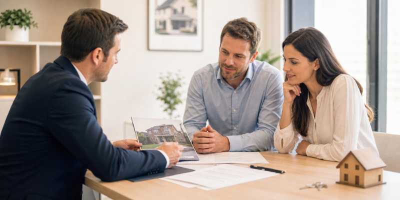 Crédit hypothécaire en Belgique - conseiller Dubois et Leulier accompagnant un couple dans leur projet immobilier